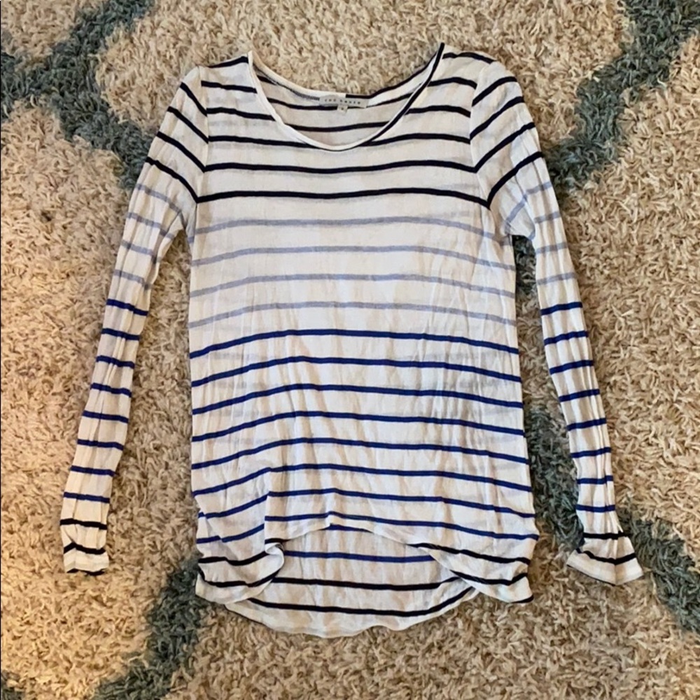 Blue striped long sleeve top